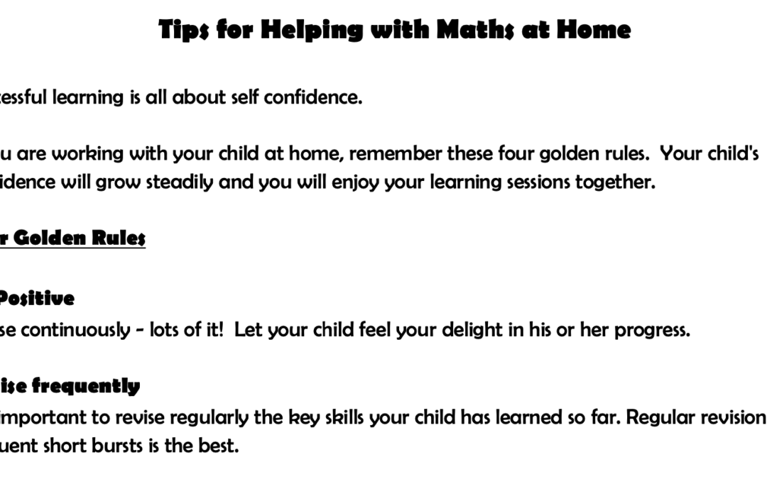 Tips for Helping with Maths At Home