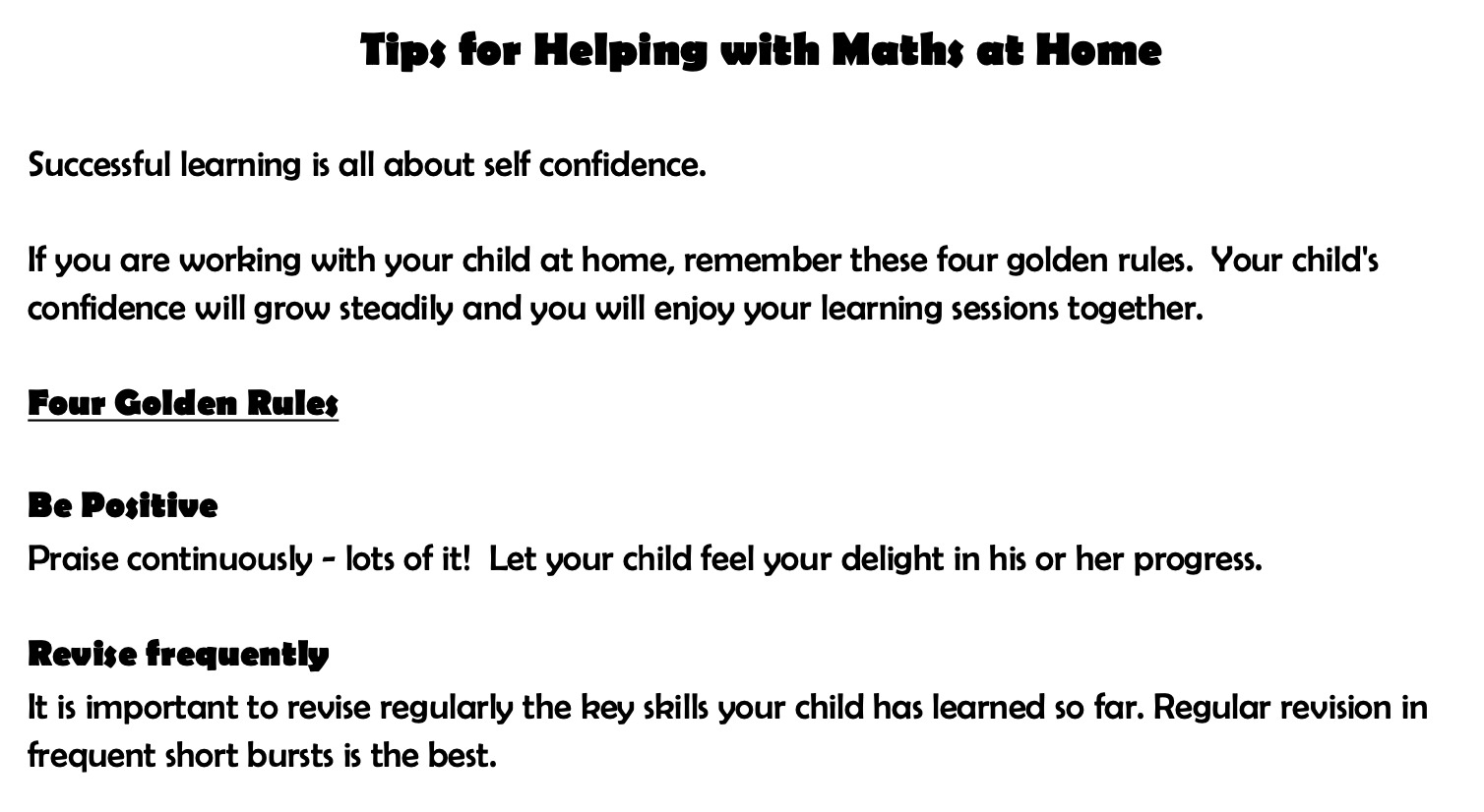 Guidance for teachers maths without limits